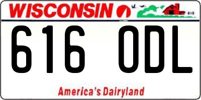 WI license plate 616ODL