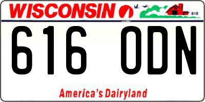 WI license plate 616ODN
