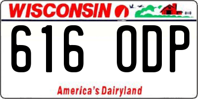 WI license plate 616ODP