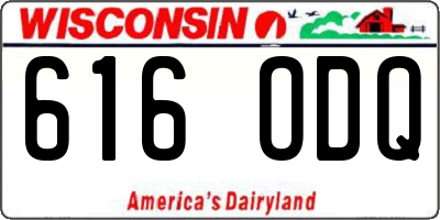 WI license plate 616ODQ