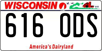 WI license plate 616ODS