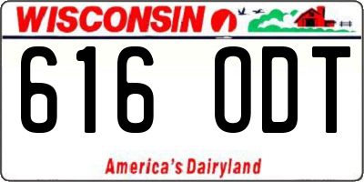 WI license plate 616ODT