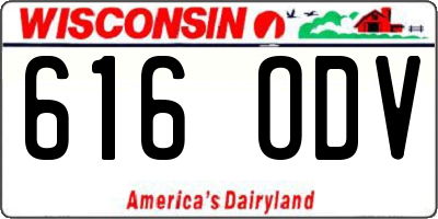 WI license plate 616ODV