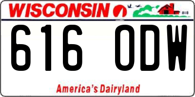 WI license plate 616ODW
