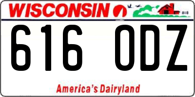 WI license plate 616ODZ
