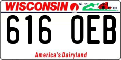 WI license plate 616OEB