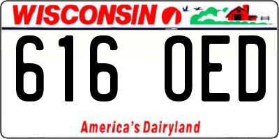 WI license plate 616OED