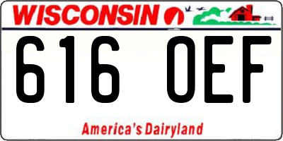 WI license plate 616OEF