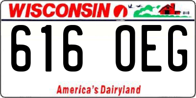 WI license plate 616OEG