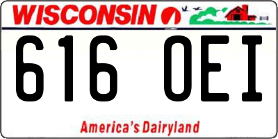 WI license plate 616OEI
