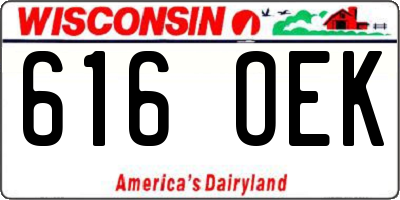 WI license plate 616OEK