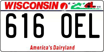 WI license plate 616OEL