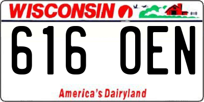 WI license plate 616OEN