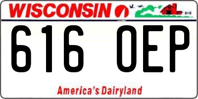 WI license plate 616OEP