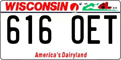 WI license plate 616OET