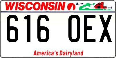 WI license plate 616OEX