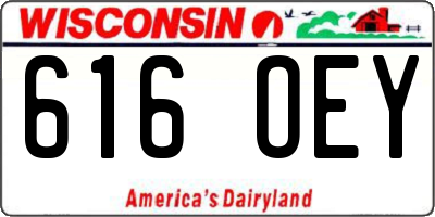 WI license plate 616OEY