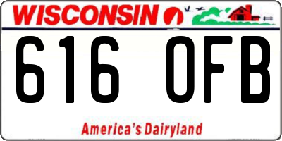 WI license plate 616OFB