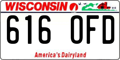 WI license plate 616OFD