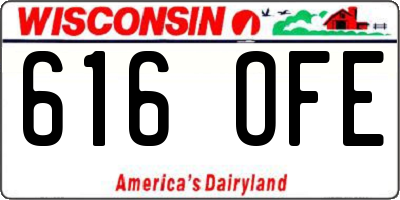 WI license plate 616OFE