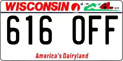 WI license plate 616OFF