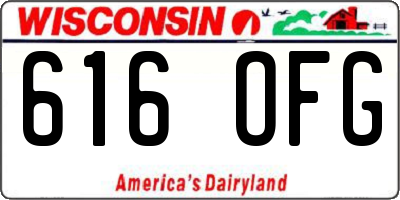WI license plate 616OFG