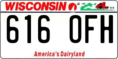 WI license plate 616OFH