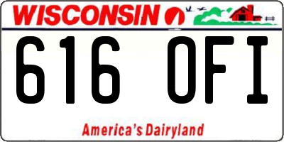 WI license plate 616OFI