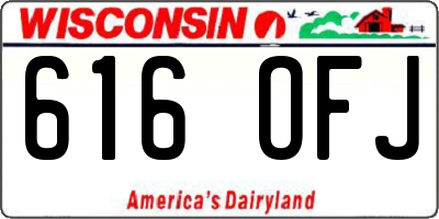 WI license plate 616OFJ
