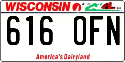 WI license plate 616OFN