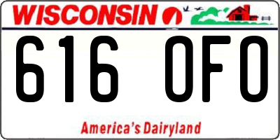 WI license plate 616OFO