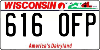 WI license plate 616OFP