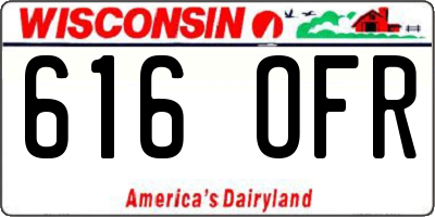 WI license plate 616OFR