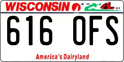 WI license plate 616OFS