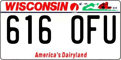 WI license plate 616OFU
