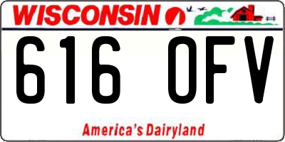 WI license plate 616OFV