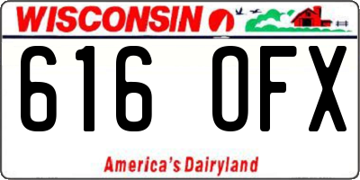 WI license plate 616OFX