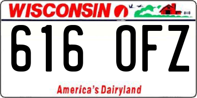 WI license plate 616OFZ