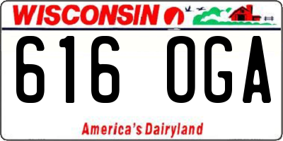 WI license plate 616OGA