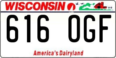 WI license plate 616OGF