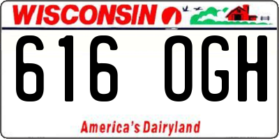 WI license plate 616OGH
