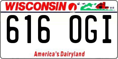 WI license plate 616OGI