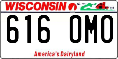 WI license plate 616OMO