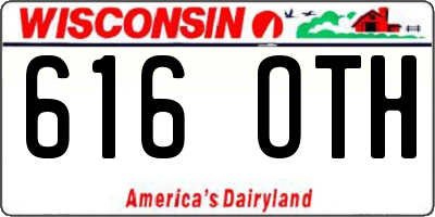 WI license plate 616OTH