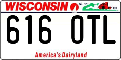 WI license plate 616OTL