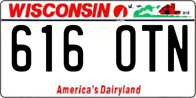 WI license plate 616OTN