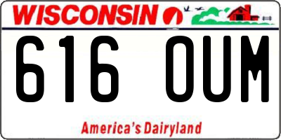 WI license plate 616OUM