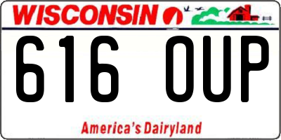 WI license plate 616OUP
