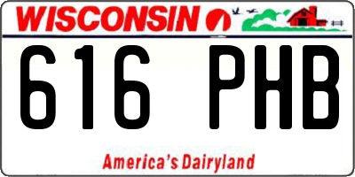 WI license plate 616PHB