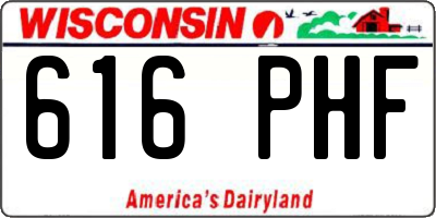 WI license plate 616PHF
